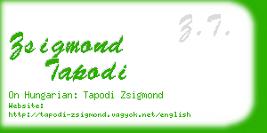 zsigmond tapodi business card